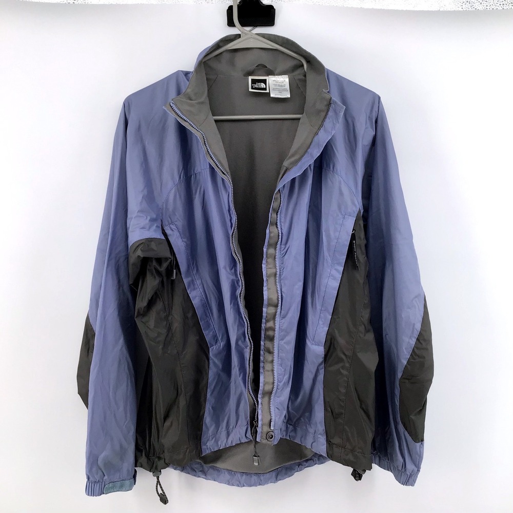 The North Face Womens Full Zip Fleece Lined Jacket Blue Gray Pockets Size Medium